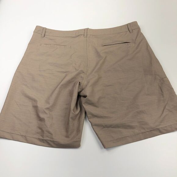 Da Hui Hybrid Collection 40 (Fit 40W) Polyester Stretch Flat 11" Shorts Beige - Picture 1 of 8
